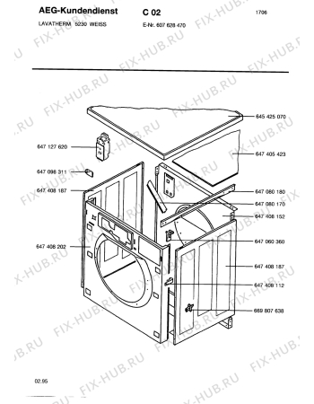 Взрыв-схема стиральной машины Aeg LTH5230W CH - Схема узла Housing 001